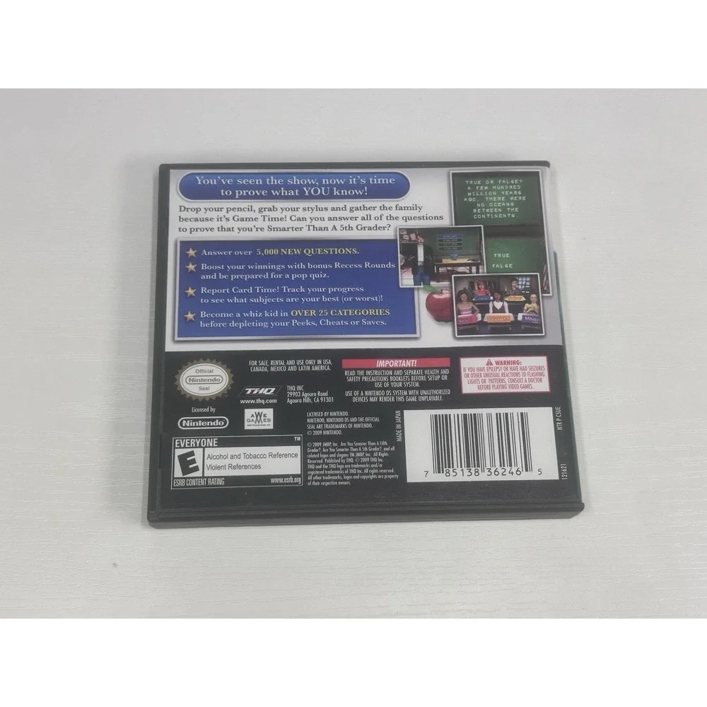 Are You Smarter Than A 5th Grader Game Time Nintendo DS Complete CIB Tested
